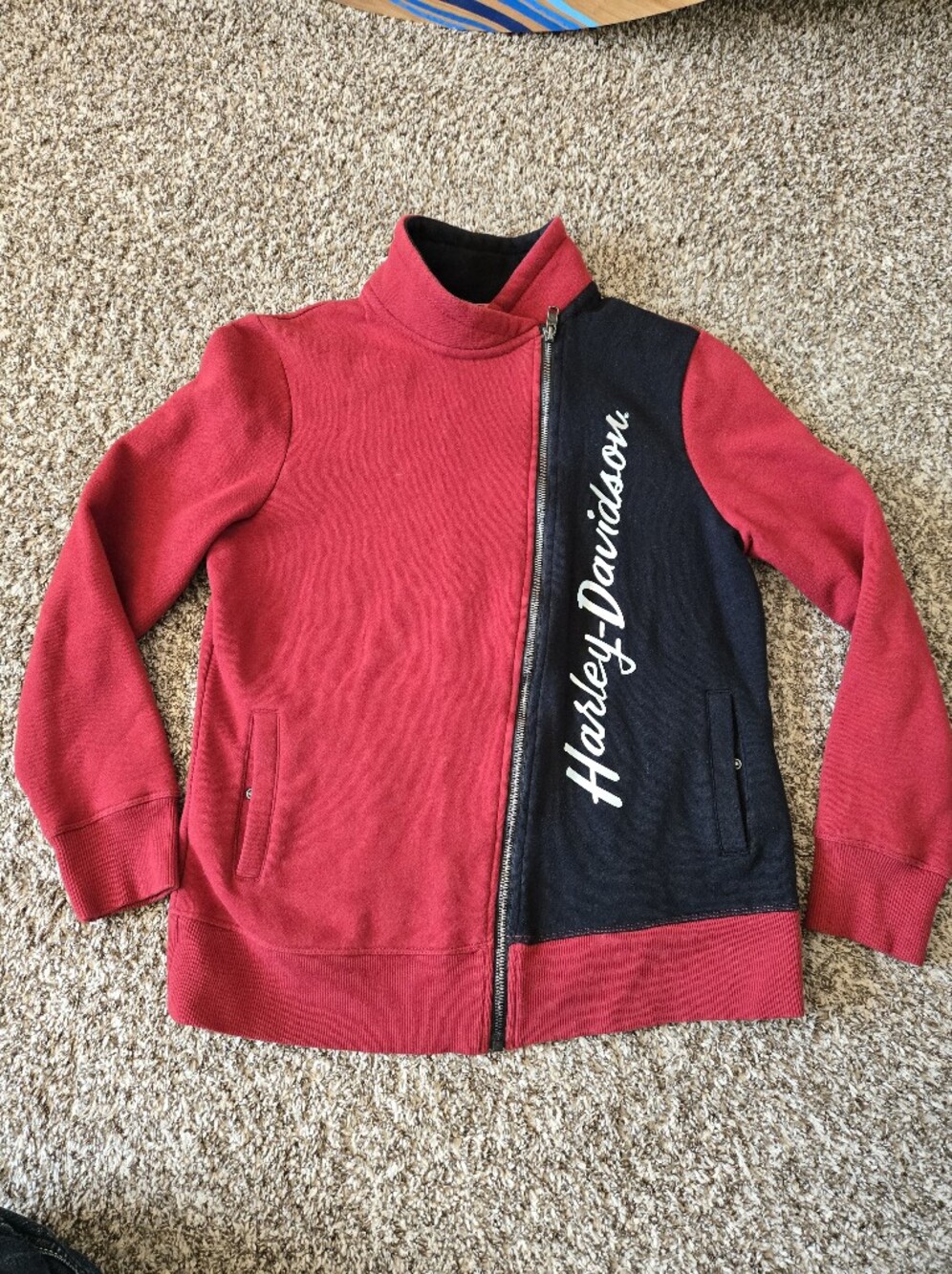 Vintage Harley-Davidson Women's Colorblock Full-Zip Jacket / Sweatshirt